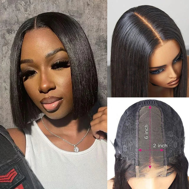 SDD Glueless Vietnam hair 2x6 Lace Closure Wig Silky Straight 100% Human Hair