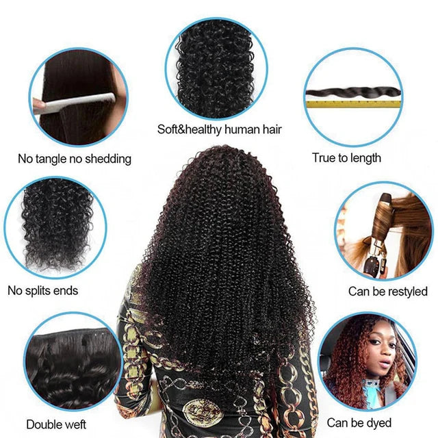Brazilian Hair 3pcs Kinky Curly 100% Virgin Human Hair Bundles 10A