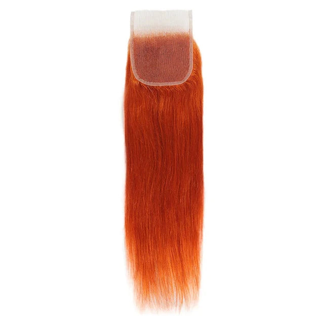 4x4 Lace Closure Ginger Orange Body Wave Human Hair Extensions