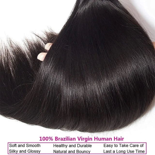 13x4 Lace Frontal Straight Hair Free Part 10A 100% Unprocessed Virgin Double Machin Weft