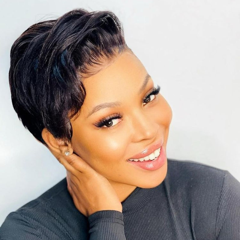 ReadytoGo Pixie Cut Glueless 13x4 Frontal Lace Wig Side Part