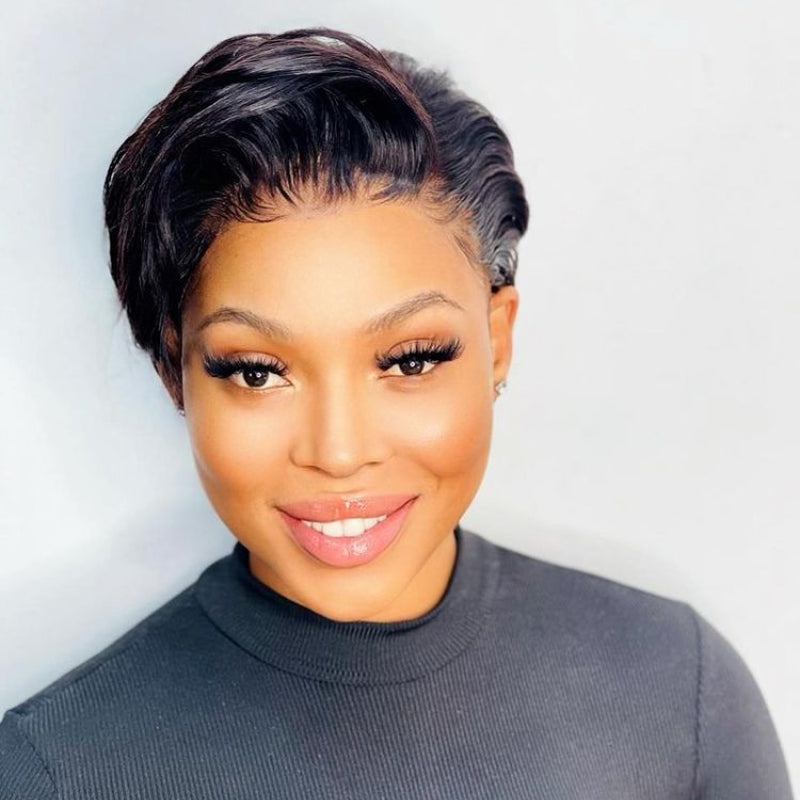 ReadytoGo Pixie Cut Glueless 13x4 Frontal Lace Wig Side Part