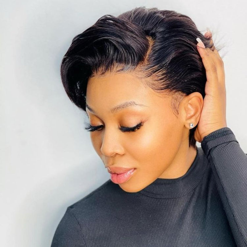 ReadytoGo Pixie Cut Glueless 13x4 Frontal Lace Wig Side Part