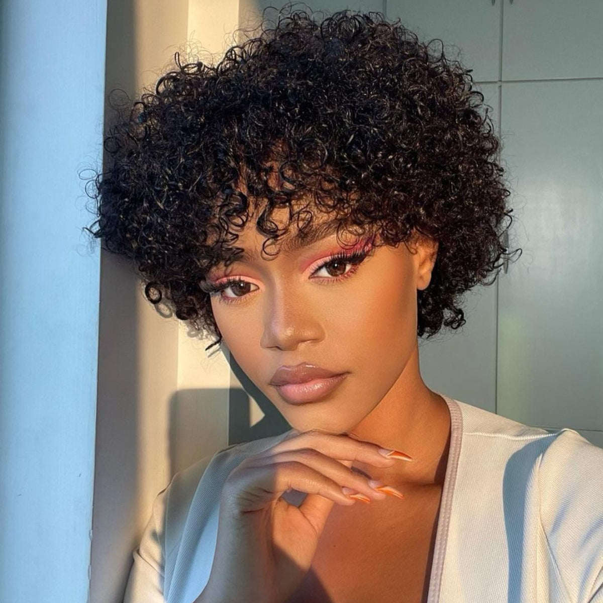 ReadytoGo Ultra Natural Lightweight Bouncy Glueless Wig With Bangs