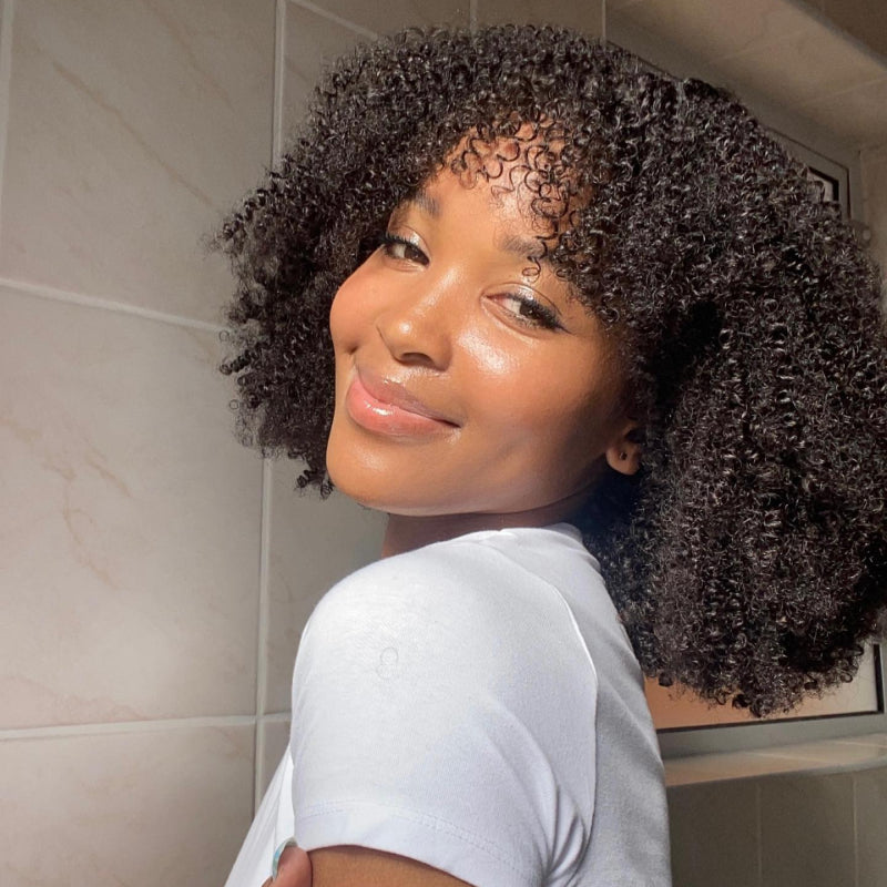 Flash Sale | ReadytoGo Afro Kinky Bob With Bang Glueless Lace Short Wig
