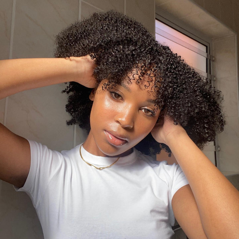 Flash Sale | ReadytoGo Afro Kinky Bob With Bang Glueless Lace Short Wig