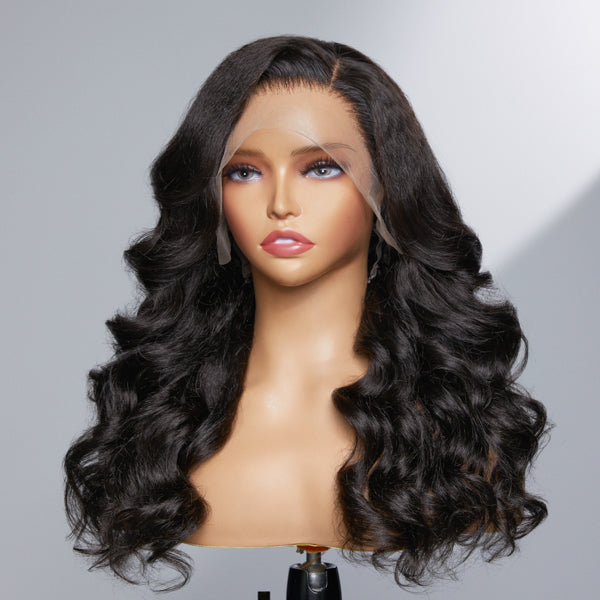 outlet | Realistic Kinky Body Wave Glueless Long Wig 100% Human Hair