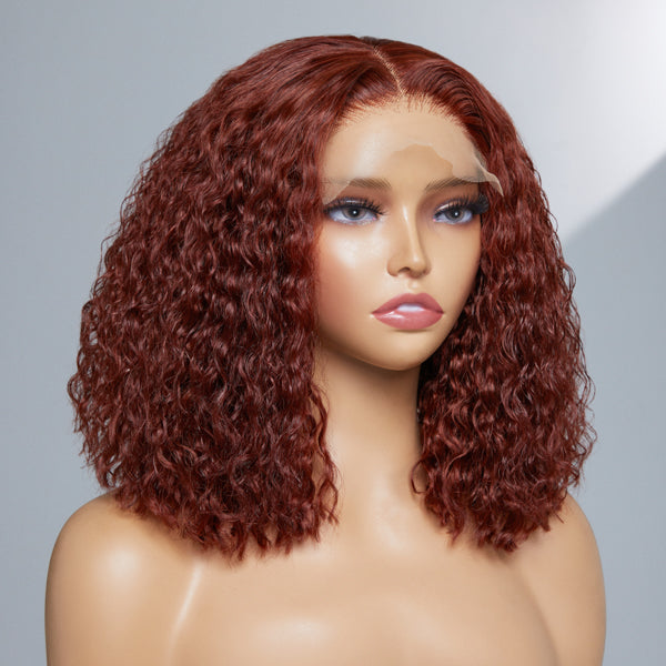 Outlet | Reddish Brown Glueless Closure 5x5 Lace Curly Wig