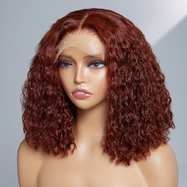 Outlet | Reddish Brown Glueless Closure 5x5 Lace Curly Wig