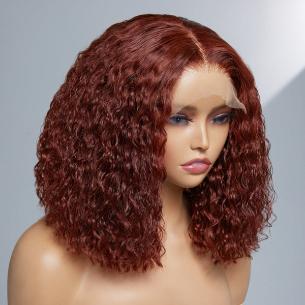 Outlet | Reddish Brown Glueless Closure 5x5 Lace Curly Wig