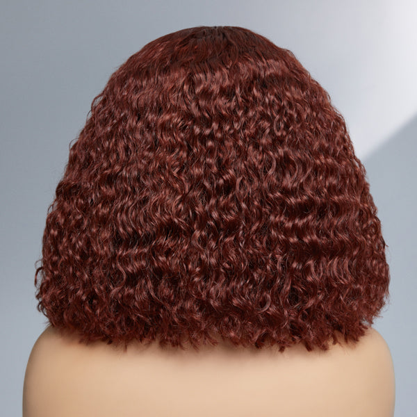 Outlet | Reddish Brown Glueless Closure 5x5 Lace Curly Wig
