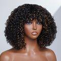 Worth | Throw On & Go Blonde Highlights Deep Curly Glueless Short Wig With Bangs
