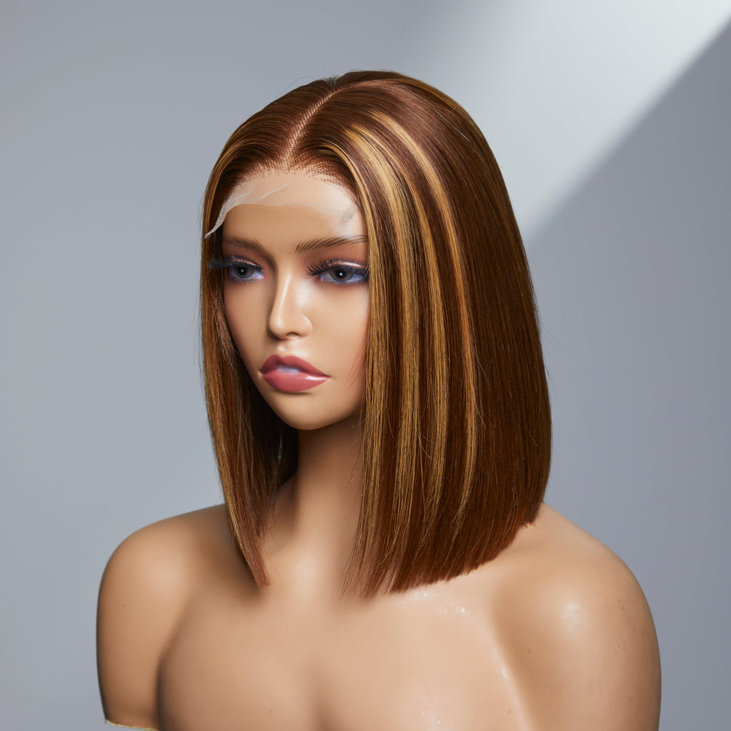 Worth I ReadytoGo Highlight Brown Bob Wig Frontal 4*4 Lace Wig
