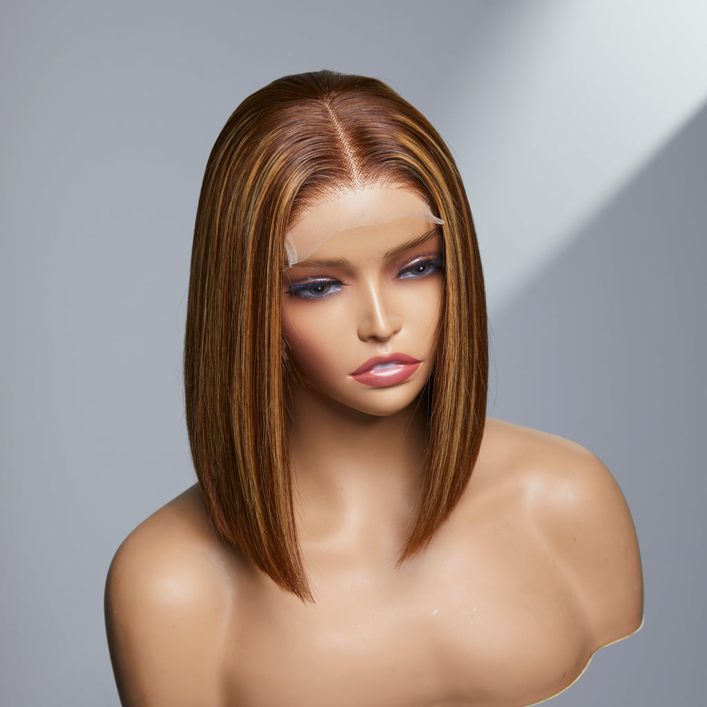 Worth I ReadytoGo Highlight Brown Bob Wig Frontal 4*4 Lace Wig
