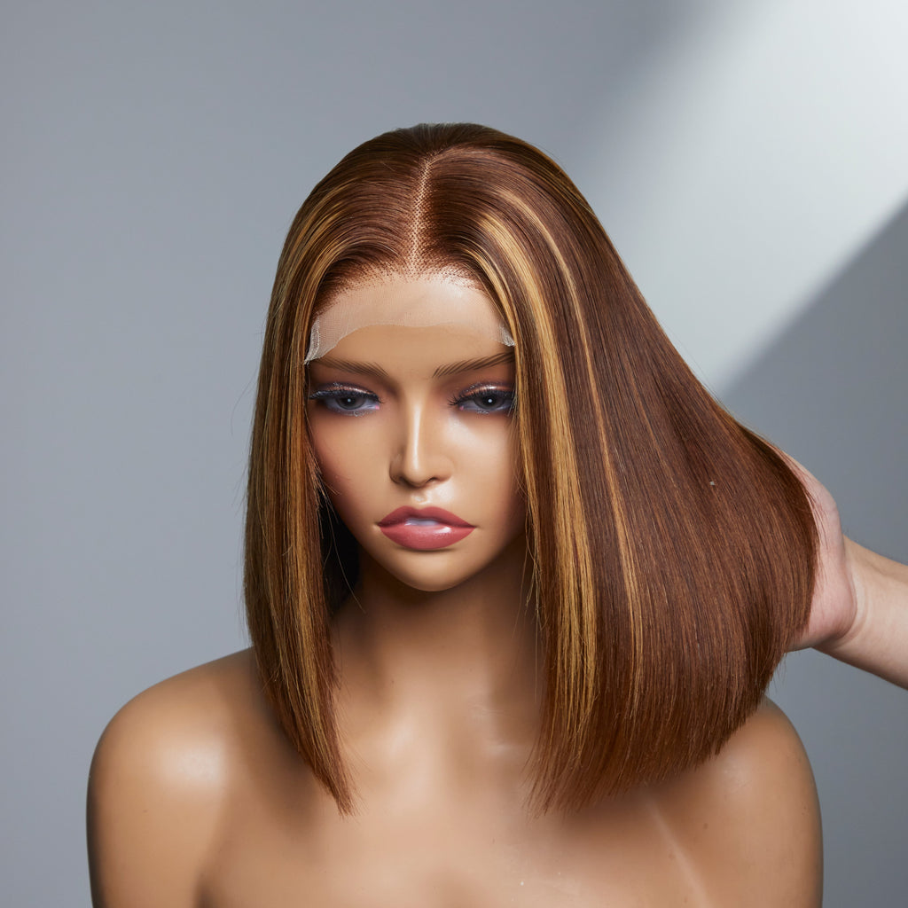 Worth I ReadytoGo Highlight Brown Bob Wig Frontal 4*4 Lace Wig