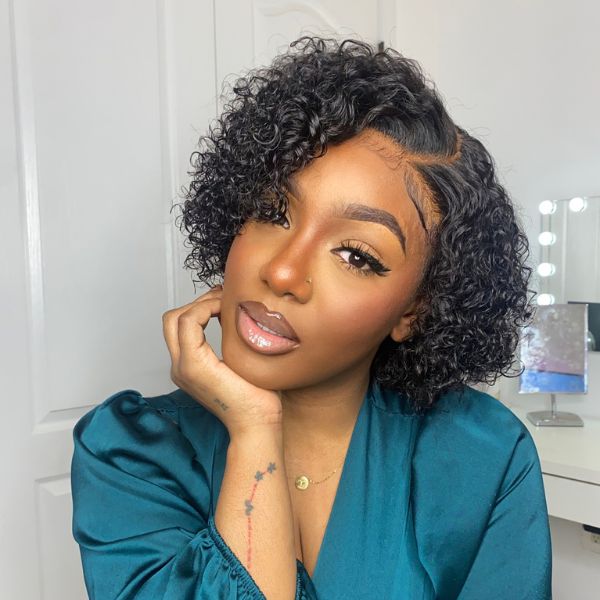Worth I Luvmehair Deep Curly Wig Short Cut Undetectable Lace HD lace Wig Virgin Human Hair Wig