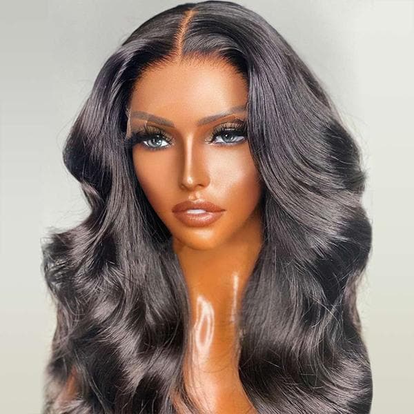 Outlet I Natural Wavy 13x4 Frontal Lace Wig Regular Lace Wigs Middle Part