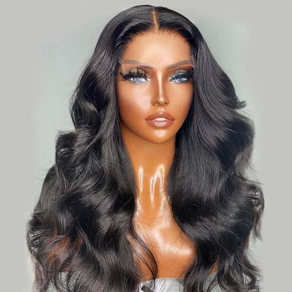 Outlet I Natural Wavy 13x4 Frontal Lace Wig Regular Lace Wigs Middle Part