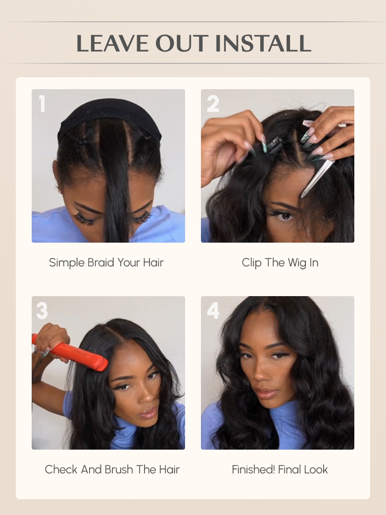 The UNice Scalp-Friendly V Part Body Wave Shadow Root Balayage Highlight Colored wig image highlights LEAVEOUTINSTALL, SimpleBraidYourHair, ClipTheWig.