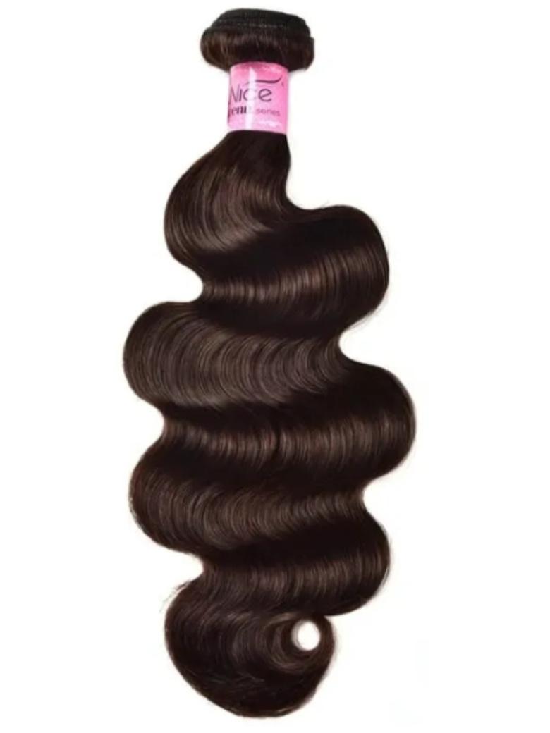 The UNice Hair Dark Brown Color Human Hair 1 Bundle #2 Color Body Wave Straight image highlights Vic, em, brazilian body wave hair extensions and body wave texture.