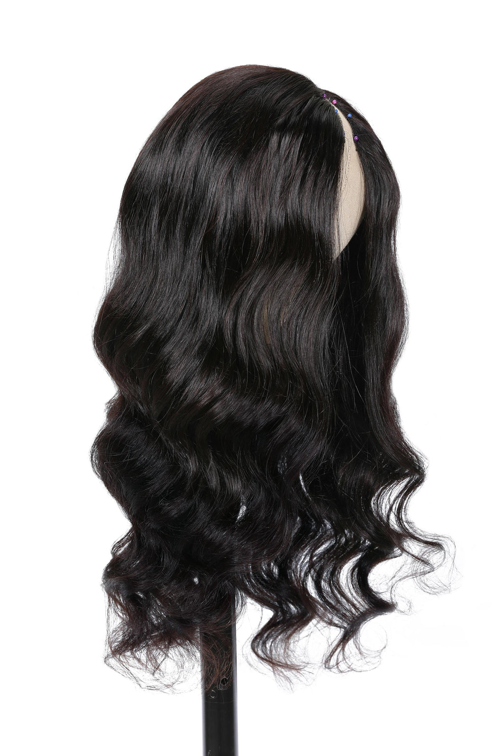 The UNice Body Wave Beginner Friendly V Part Wig 30 Seconds Quick Install Natural Black product image shows a wig with long hair on a white background and body wave.
