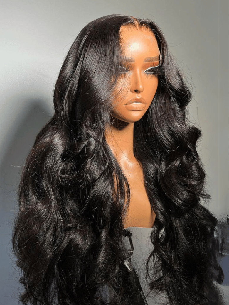 The UNice Pay 24" Get 26" 13x4 Pre-Everything Transparent Lace Front 3D Bouncy Body Wave product image shows a wig with long hair and a full wig and body wave texture.