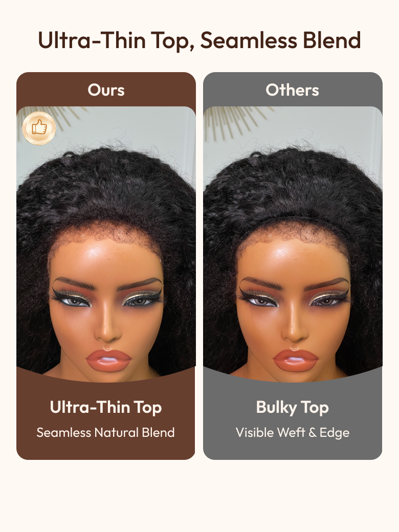 UNice Half Wig MeltLine™ Burmese Curly with Finger Coily Ends Beginner Friendly with Flexi-Fit Drawstring