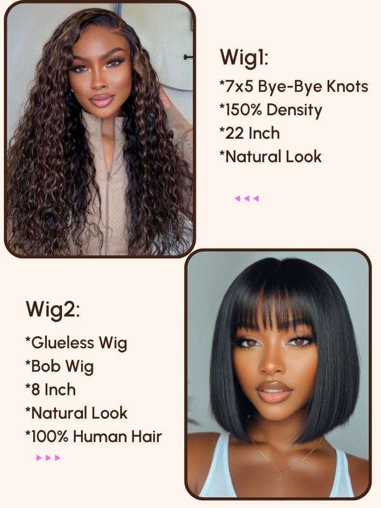 The UNice Pay $169 Get 2 wig 24H visual image position 2 shows wigs for black women.