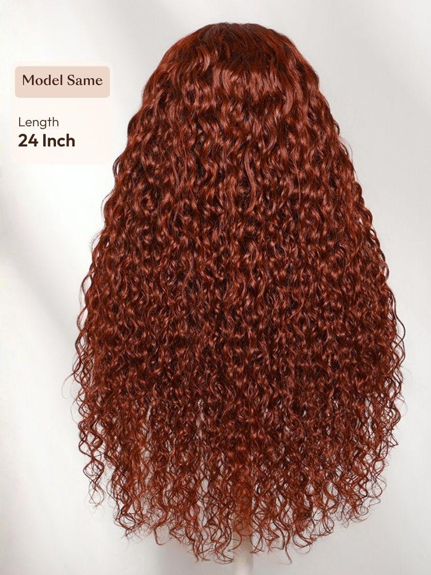 UNice Bye-Bye Knots Wig 7x5 Lace Reddish Brown And Natural Color Water Wave Wig