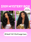 The UNice FULL Lace Wig Hiding Inside UNICE $39 Surprise Box Win 20 Inch Glueless 100% image highlights Yurne, ourprise, Box, win 16-22 inch, a pink box with a question.
