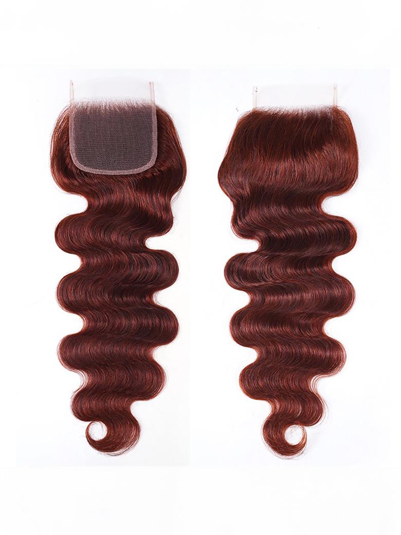 The UNice Dark Auburn Body Wave Remy Human Hair 4 Bundles With Closure Deal product image shows body wave closure closure closure closure closure closure closure closure.