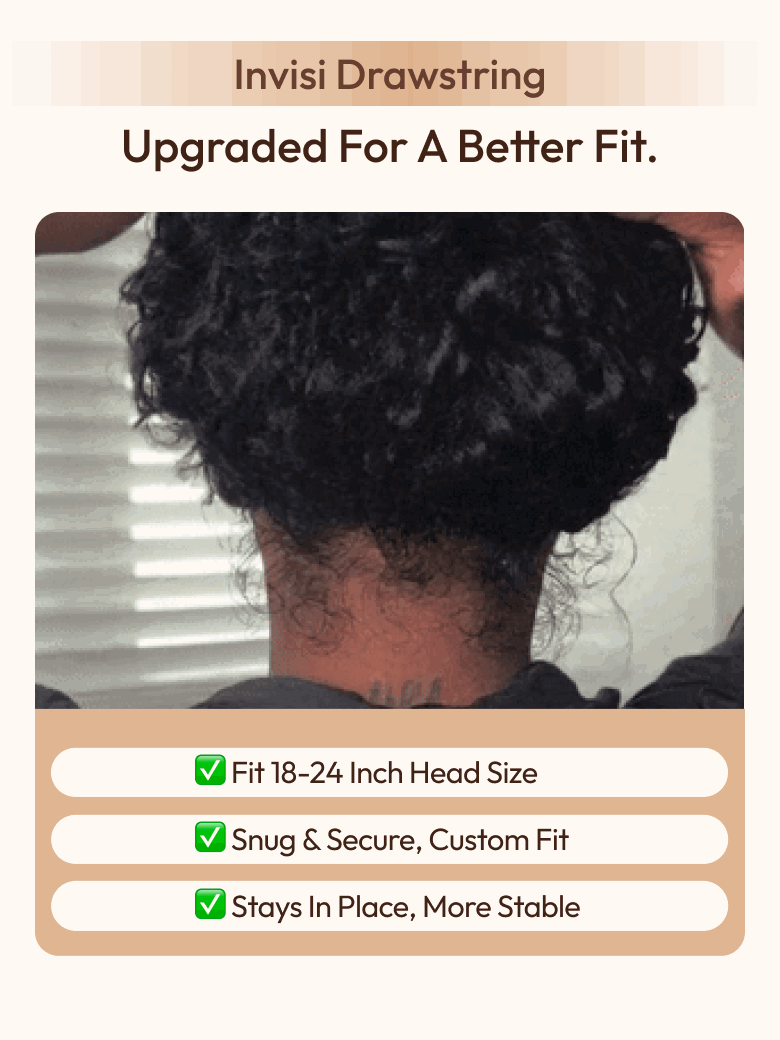 UNice EasiContour V Part Glueless Kinky Straight Natural Black Wig