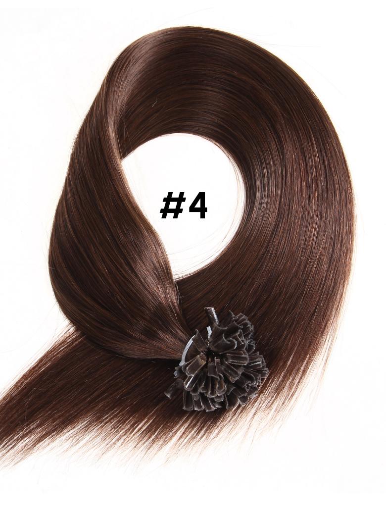 The UNice KERAHERO U-TIP STRAIGHT: 50G is shown with a hair extension with a flower on top and straight texture.