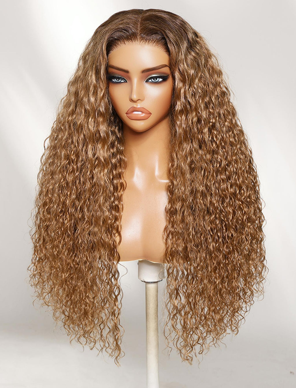 UNice Warm Honey Golden Brown Water Wave Bye-Bye Slip™ 7x5 Lace Glueless Wear and Go Wig for Beginners