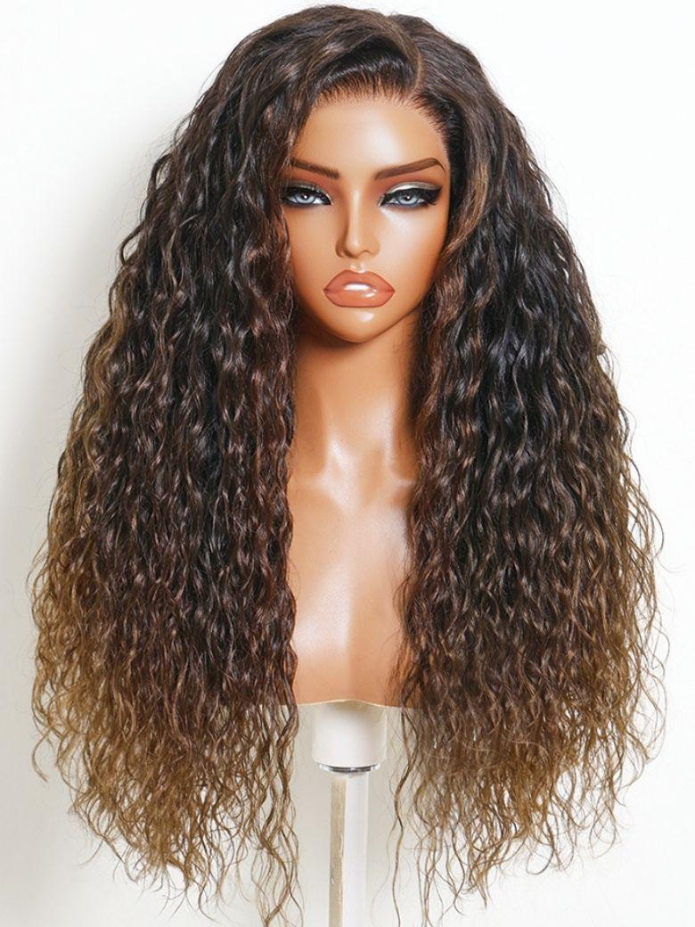 UNice Chestnut Brown Ombre Natural Ripple Curl Bye-Bye Slip™ 13x4 Lace Front Wig Beginner-Friendly
