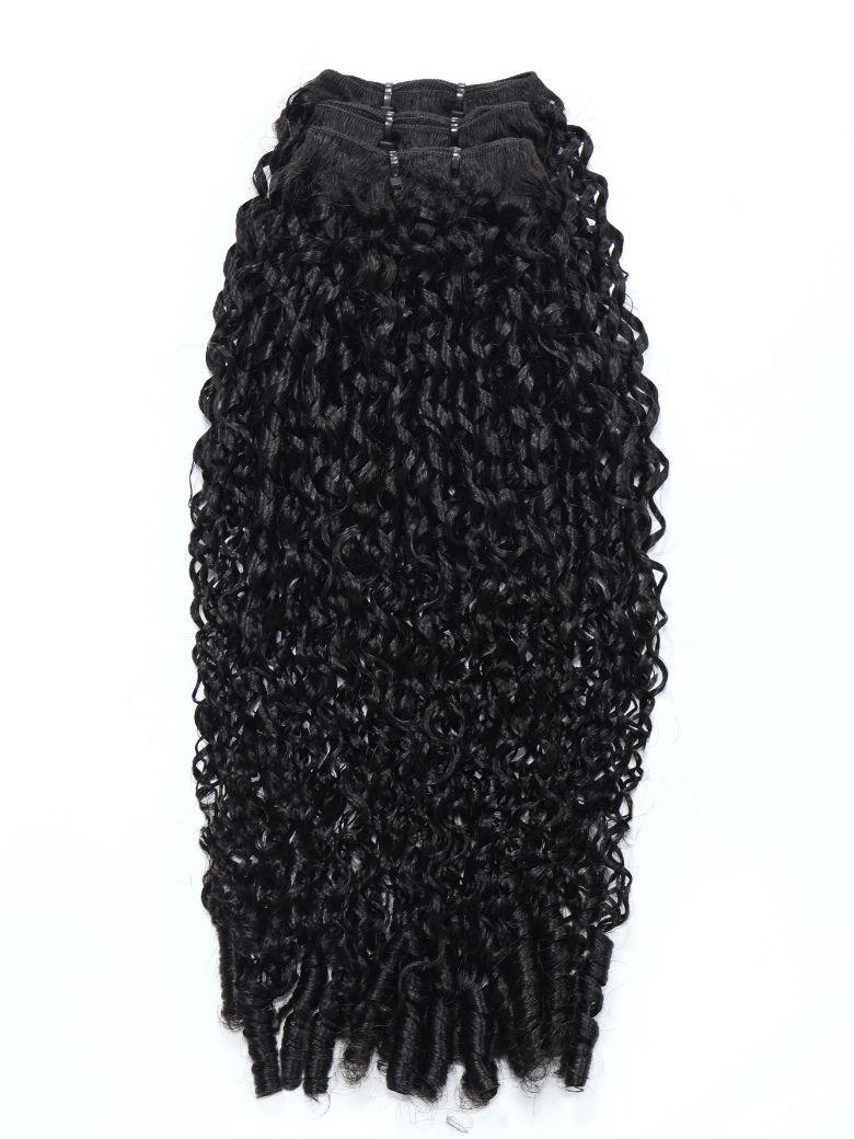 The UNice 3 Pcs/pack Burmese Curly Human Hair 3 Bundles With Twist Out Ends product image shows a curly ponytail with a ponytail on top and Burmese curly texture, curly.