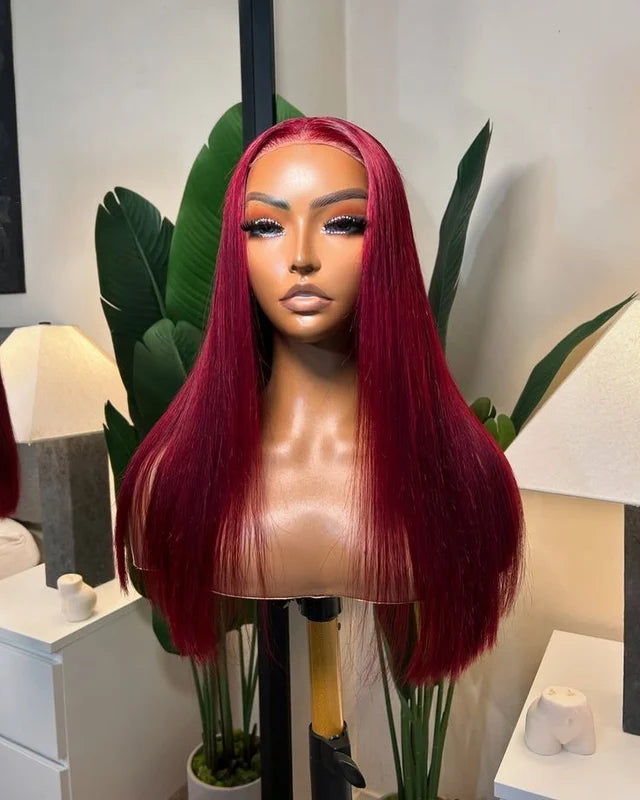 Ready To Go Wig Double Drawn 4x4 Lace Closure Human Hair Wig 99J Color