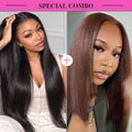 2 Wigs Set | 13x4 Full frontal Glueless Straight Wig + 5x5 Full frontal Glueless Brown Bob Wig