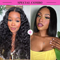 2 Wigs Set | 13x4 Full Frontal Glueless Water Wave Wig＋5x5 Glueless Straight Bob Wig
