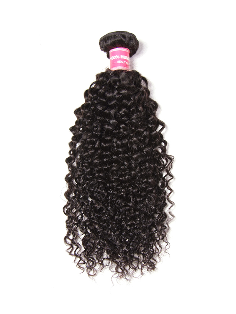 The UNice Hair Icenu Series 1 Piece Jerry Curly Human Virgin Hair Weaving image highlights 00%HUN, BEAUTY, brazilian deep wave hair bundles and jerry curl texture, curly.