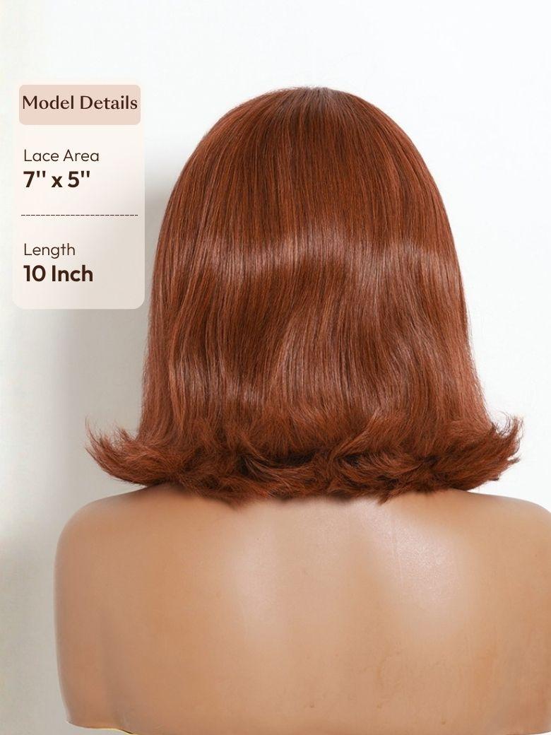 UNice Copper Auburn Blowout Bob Wig Bye-Bye Slip™ 7×5 Lace Closure Glueless Glam-Ready Rich Warm Tone Natural Finish