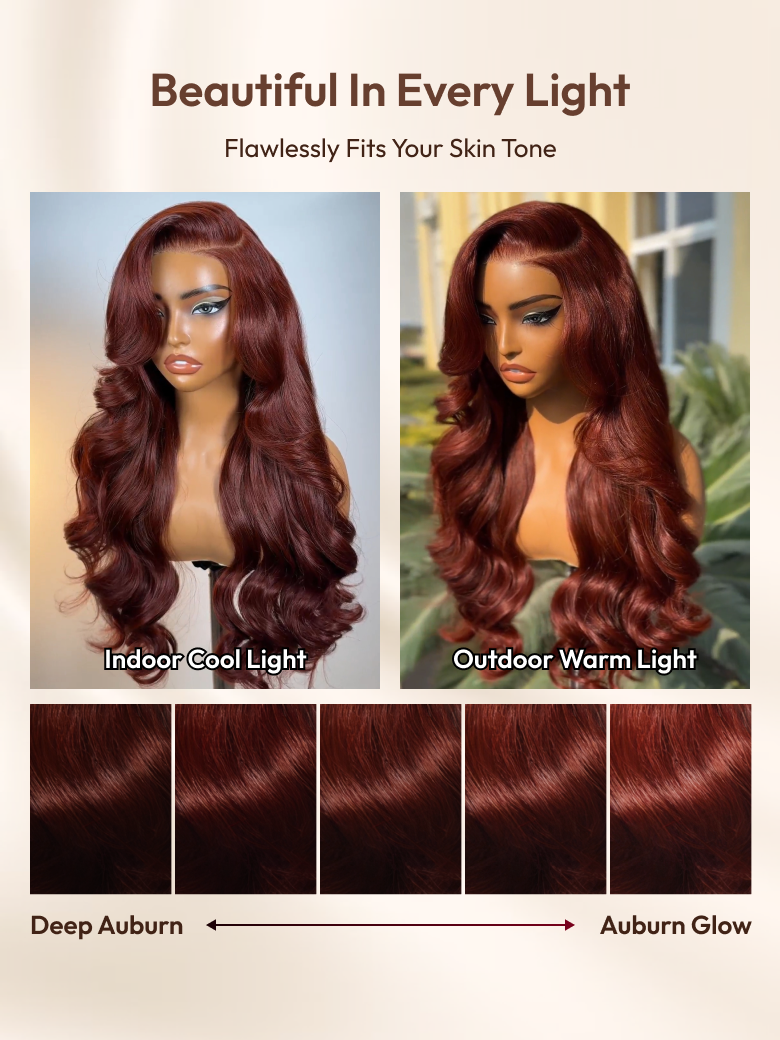 The UNice 7x5 Bye Bye Slip Wig Glueless Lace 150% density Flattering Sun-Kissed Warm image highlights Beautiful In Every Light, FlawlesslyFitsYourSkinTone, IndoorCool.