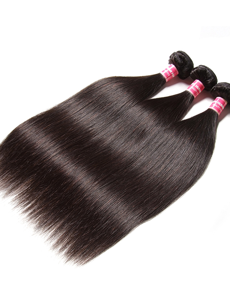 The UNice Hair 3 Bundles Peruvian Straight Hair Weft With HD Closure image highlights AUTYA, virgin hair bundles and straight texture, bundle fullness.