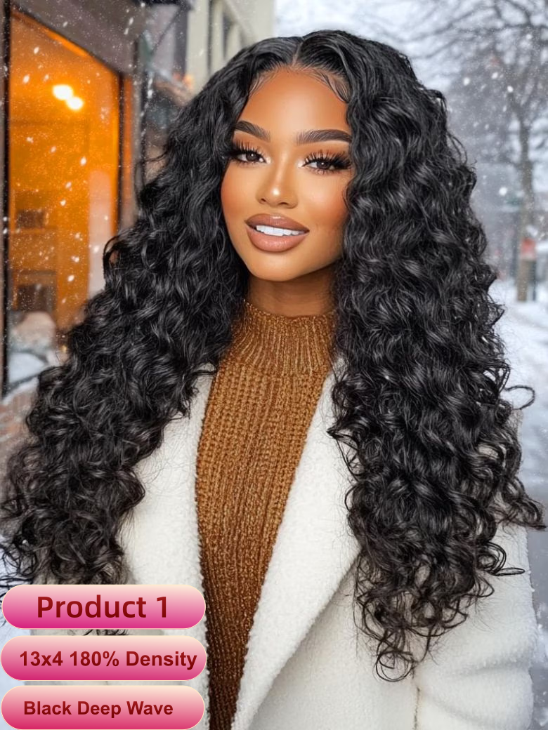 13x4/13x6 HD Lace Frontal Straight/ Deep Wave/ Curly Wig 180%-250% Density