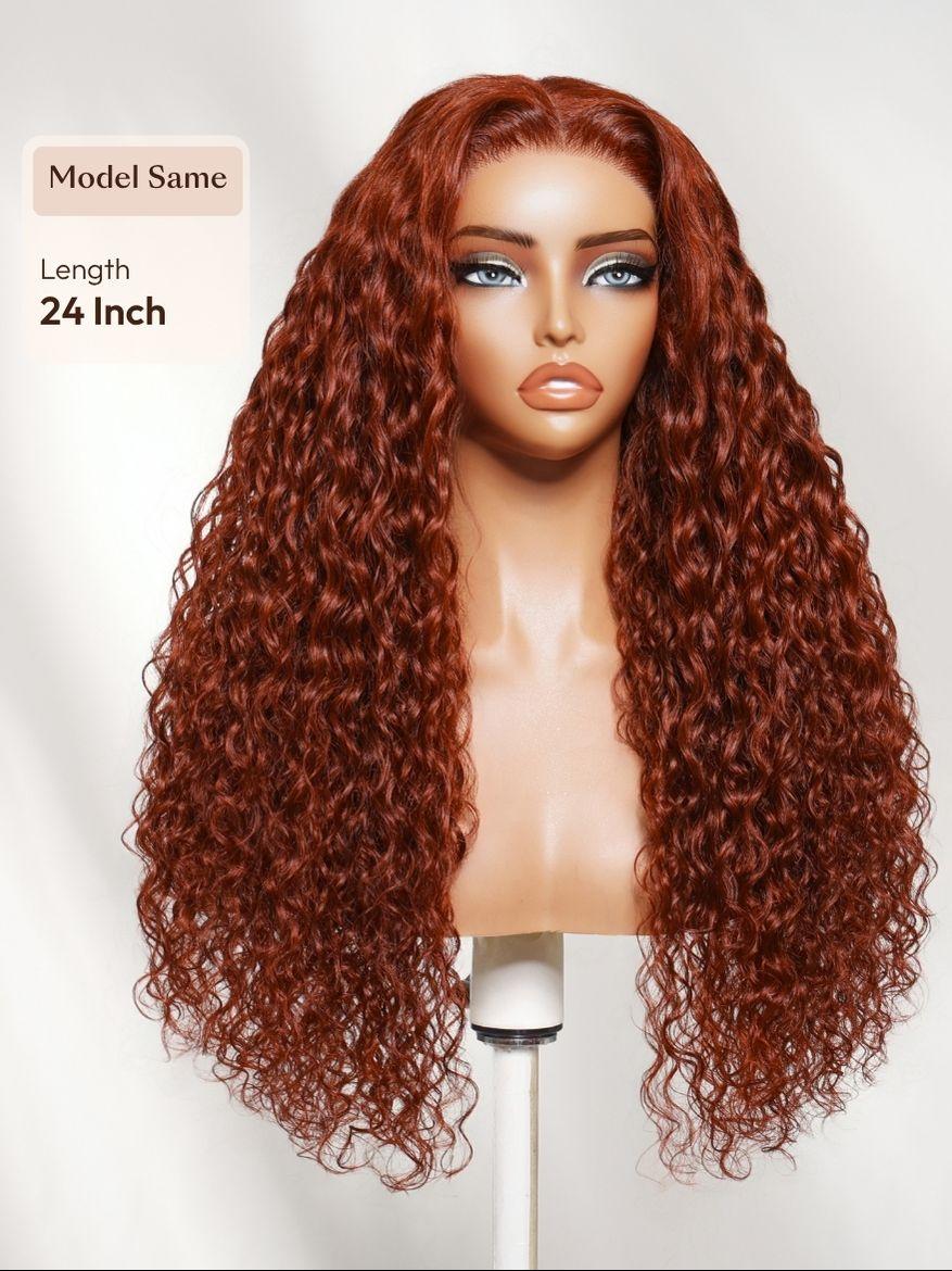 UNice Bye-Bye Knots Wig 7x5 Lace Reddish Brown And Natural Color Water Wave Wig