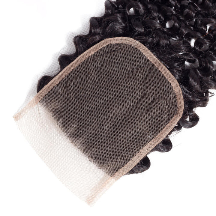 Deep Wave 4 Bundles With 4x4 Lace Closure Human Hair Closure With Bundle Deals