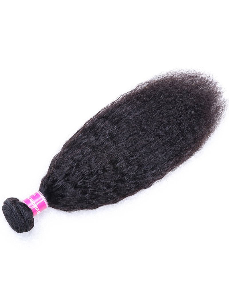 The UNice Hair Icenu Series Hair Products 1Bundle Virgin Human Hair Kinky Straight Bundles product image shows a black hair extension on a white background and kinky.
