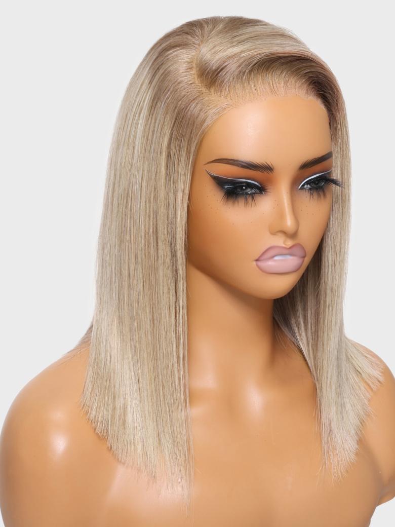 The UNice Shiny and Glossy Beige Blonde Hair Color product image shows a blonde wig with long hair.