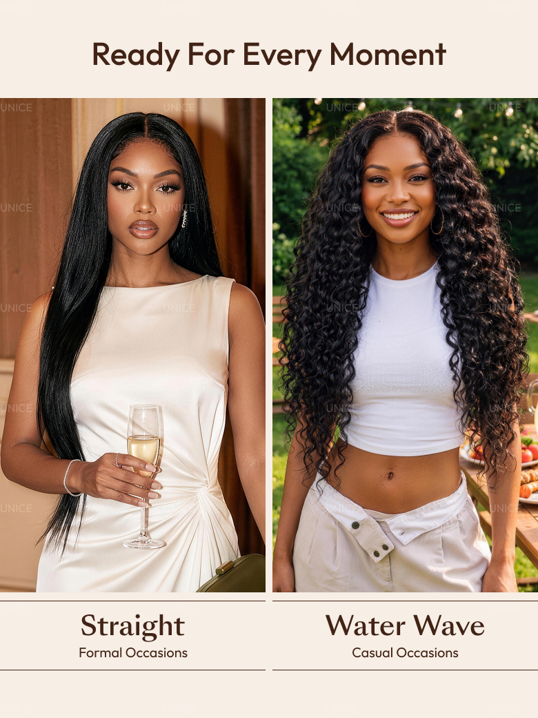 [ Ameera Same ] UNice 13x4 Bye Bye Slip™  Beach-Ready 2-in-1 Straight to Water Wave  Glueless 100% Human Hair Wig