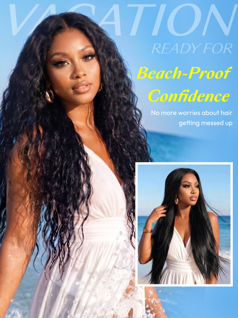 [ Ameera Same ] UNice 13x4 Bye Bye Slip™  Vacation-Ready 2-in-1 Straight to Water Wave  Glueless 100% Human Hair Wig
